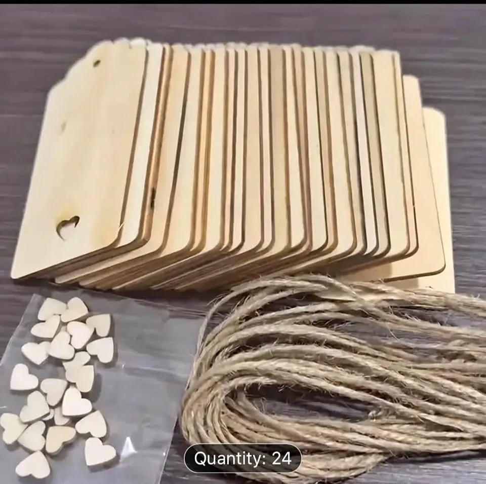 48 unfinished heart wood tags thumbnail