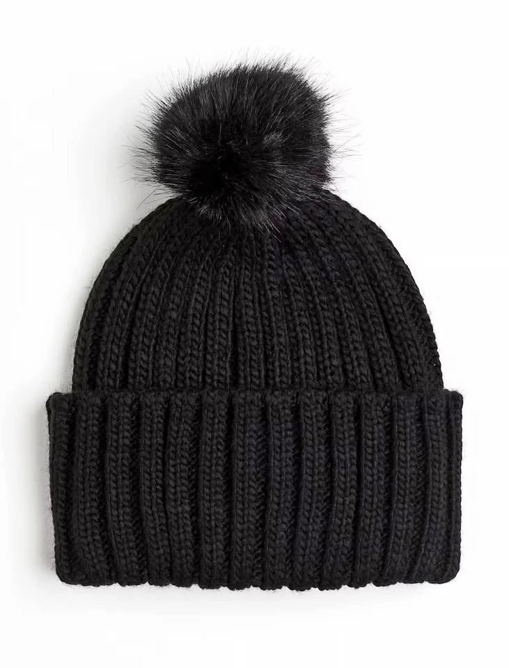 New H&M Black Pom Pom Beanie