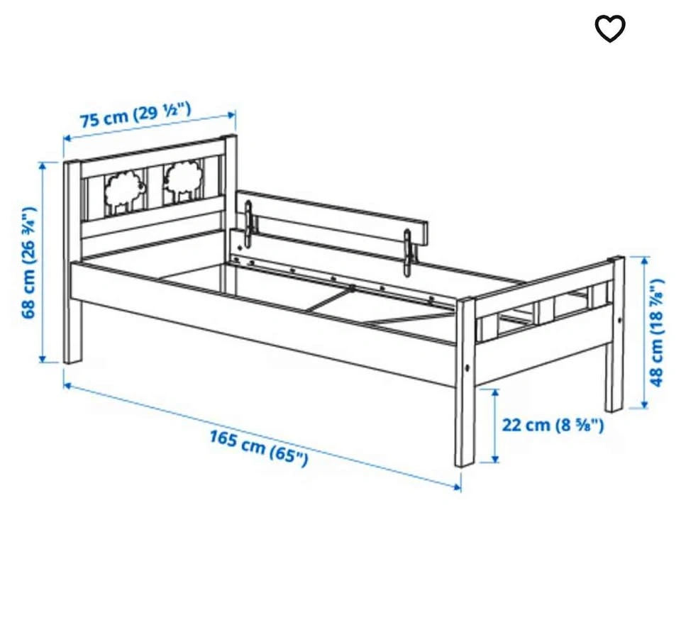 Kids Bed with safety railing + mattress + free fitted sheet - photo 5