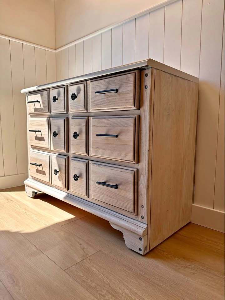 SOLID WOOD DRESSER – REFINISHED MODERN FARMHOUSE STYLE