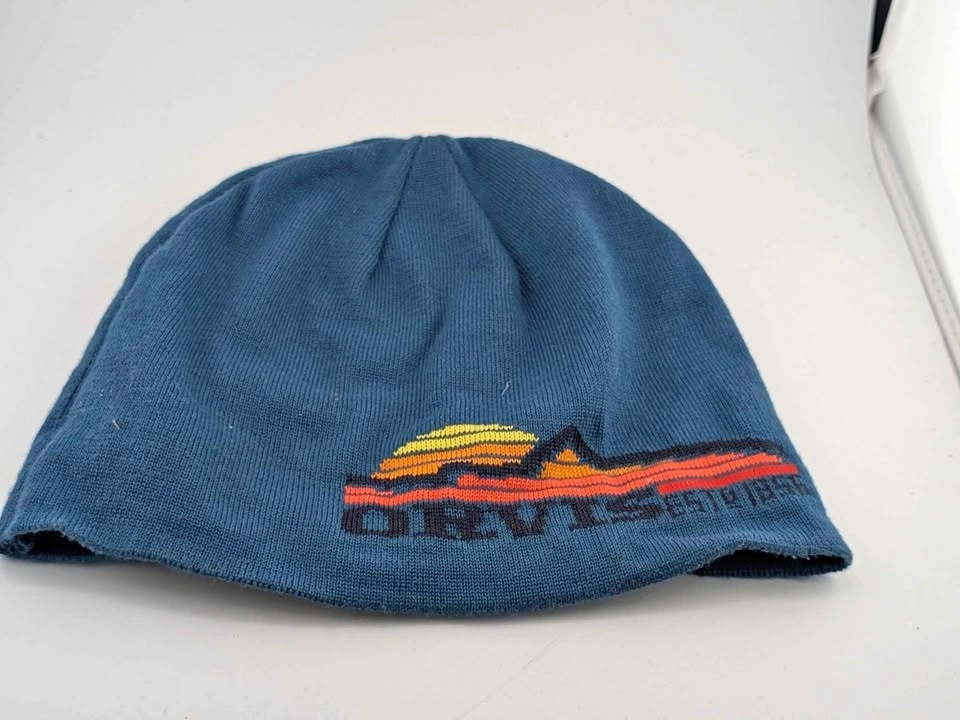 Orvis Reversible Knit Beanie Hat Blue