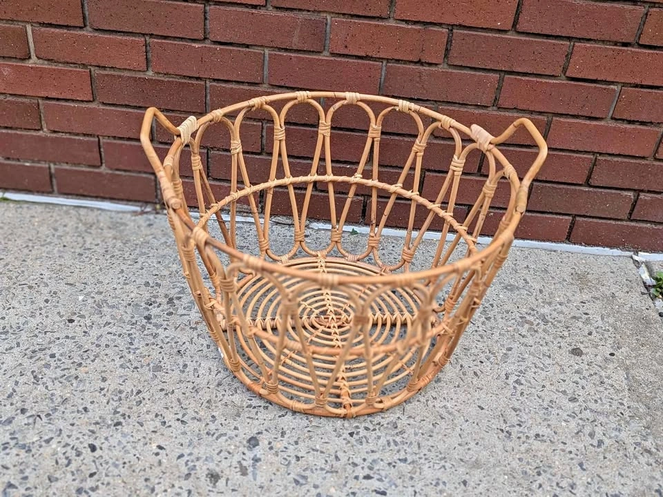 IKEA Rattan Basket / Side Table Base – Natural Wicker