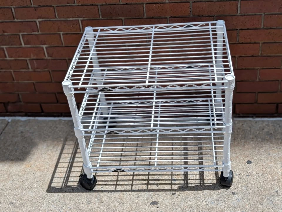 InterMetro Rolling Wire Utility Cart 3-Shelf White 18x24 - photo 2