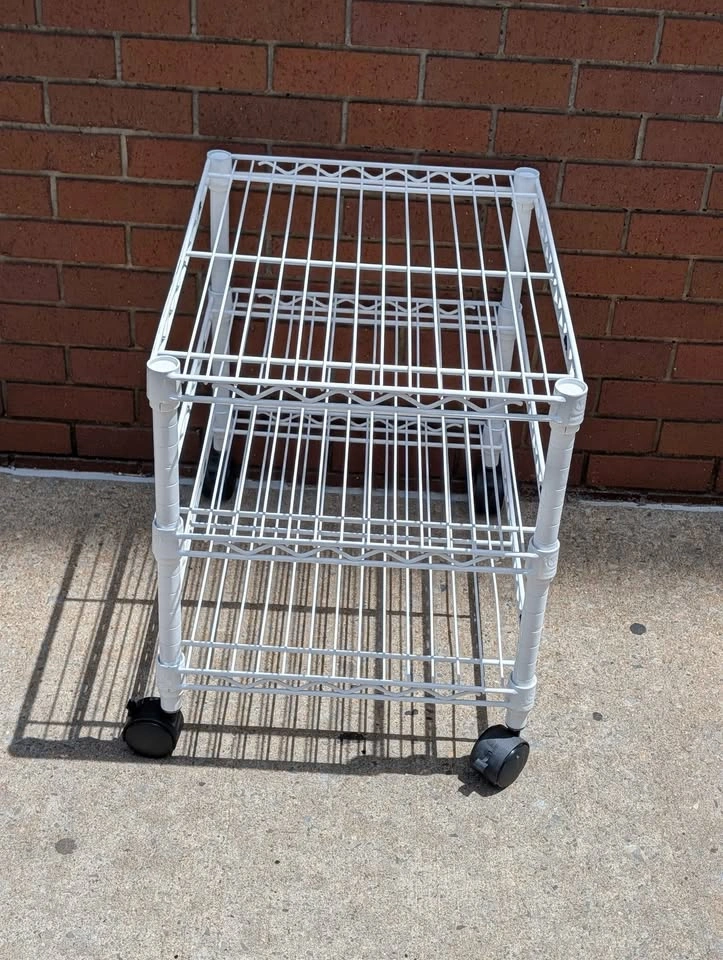 InterMetro Rolling Wire Utility Cart 3-Shelf White 18x24 - photo 3