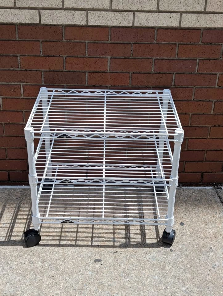InterMetro Rolling Wire Utility Cart 3-Shelf White 18x24 - photo 4
