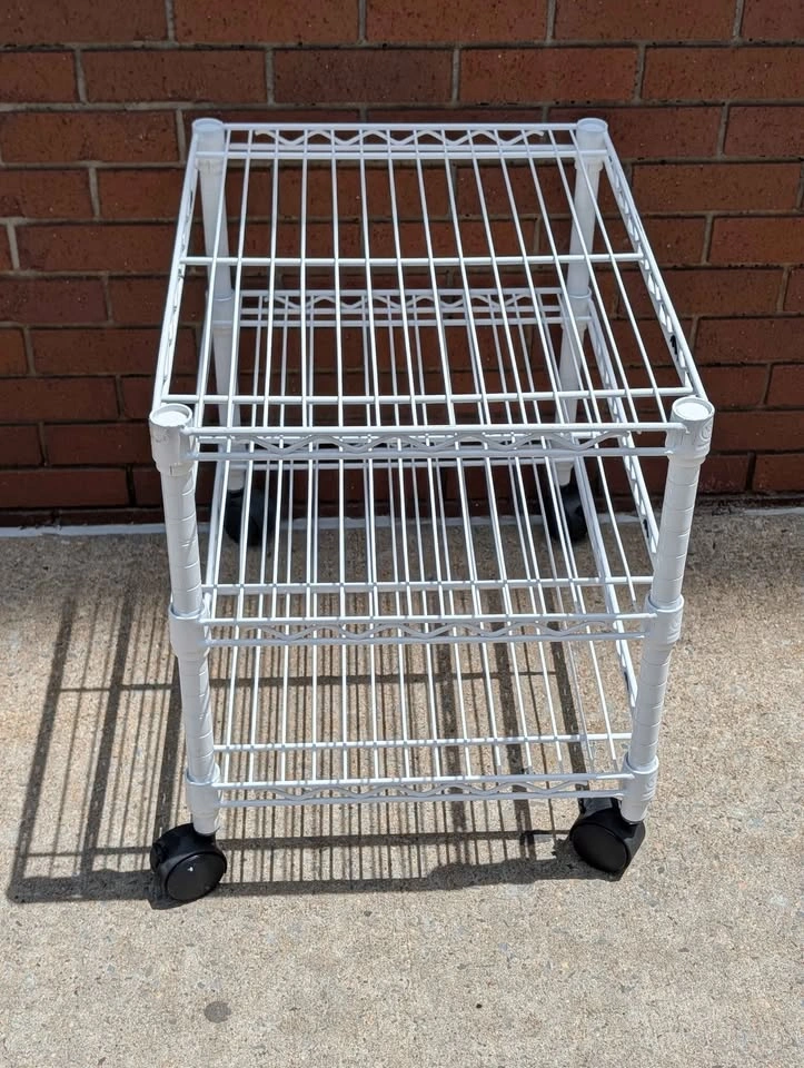 InterMetro Rolling Wire Utility Cart 3-Shelf White 18x24 - photo 5
