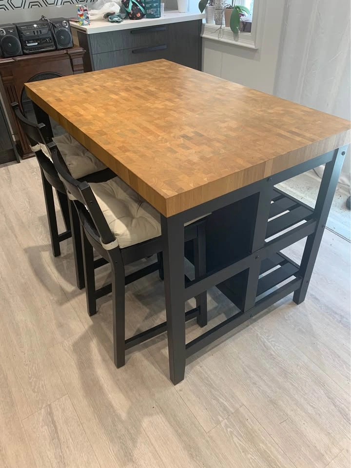 IKEA VADHOLMA Kitchen Island + 2 NORDVIKEN Stools & Cushions - photo 2