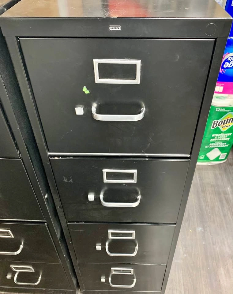 HON 4-Drawer Metal Filing Cabinet – Black