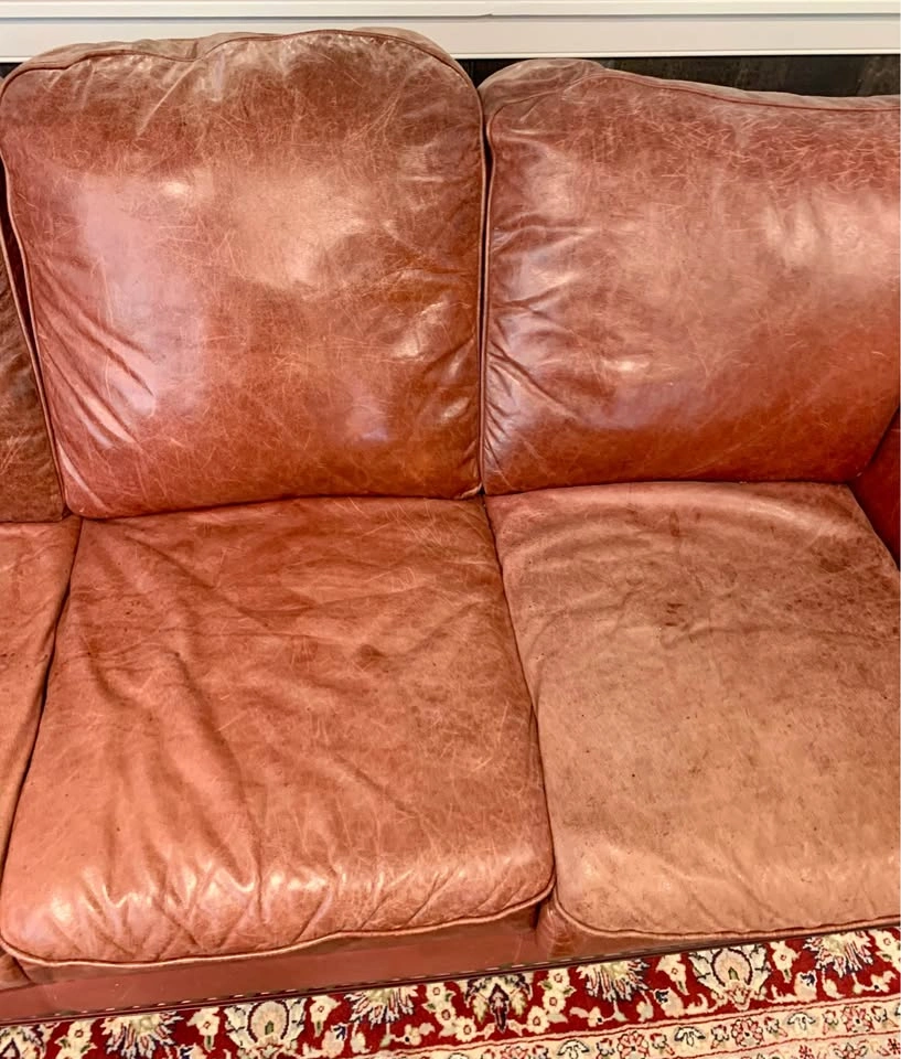 Vintage 2003 Oxblood Leather Living Room Set (4-Piece) - photo 3