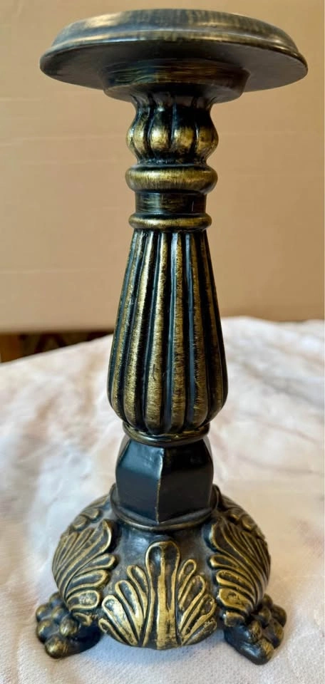 Elegant Black & Gold Distressed Candle Holders - Set of 3 - photo 2