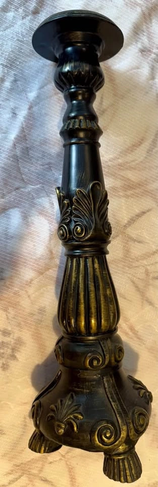 Elegant Black & Gold Distressed Candle Holders - Set of 3 - photo 3