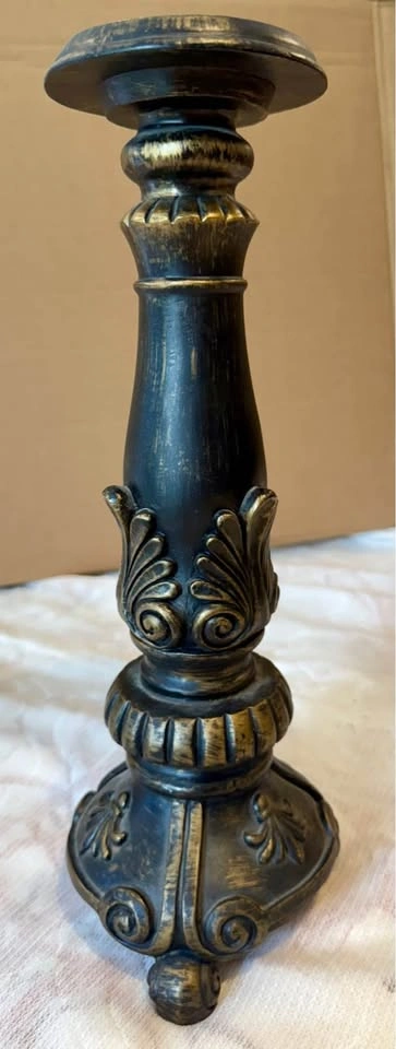 Elegant Black & Gold Distressed Candle Holders - Set of 3 - photo 4