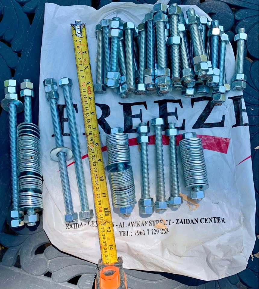 1/2” Threaded Stainless Steel Rods with Nuts and Washers