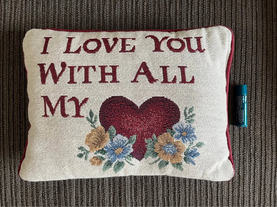 Cute embroidered I Love you pillow - photo 3