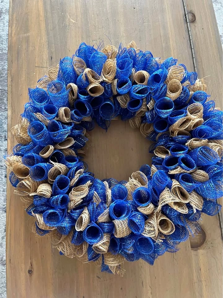 Burlap handmade door wreath
