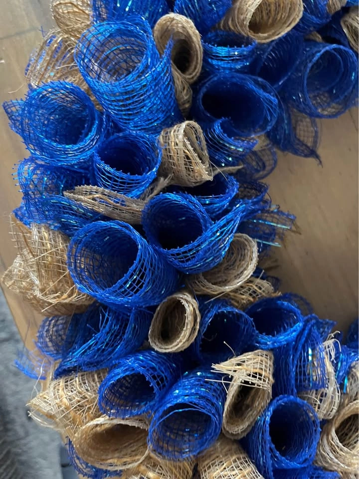 Burlap handmade door wreath - photo 2