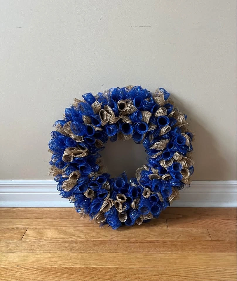 Burlap handmade door wreath - photo 3
