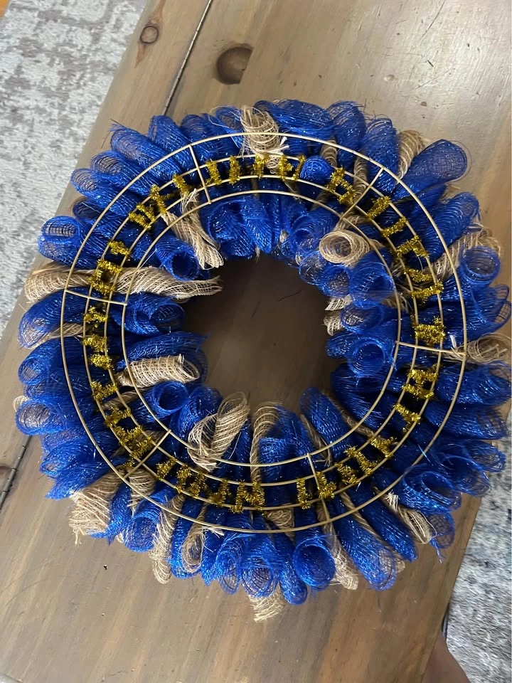 Burlap handmade door wreath - photo 4
