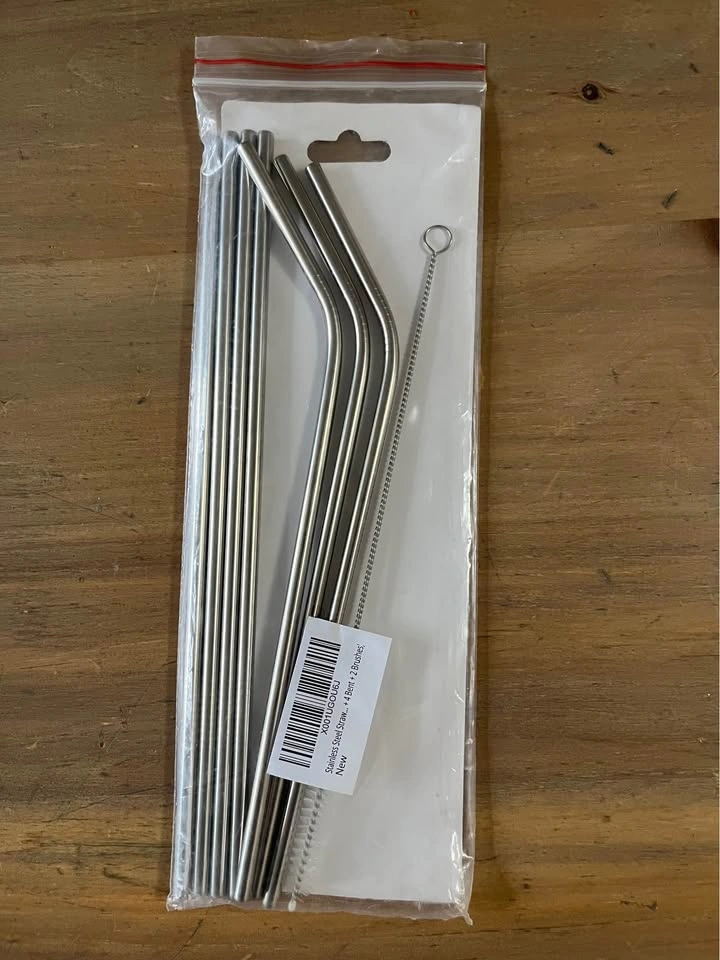 Stainless steel drinking straws and brush - photo 3