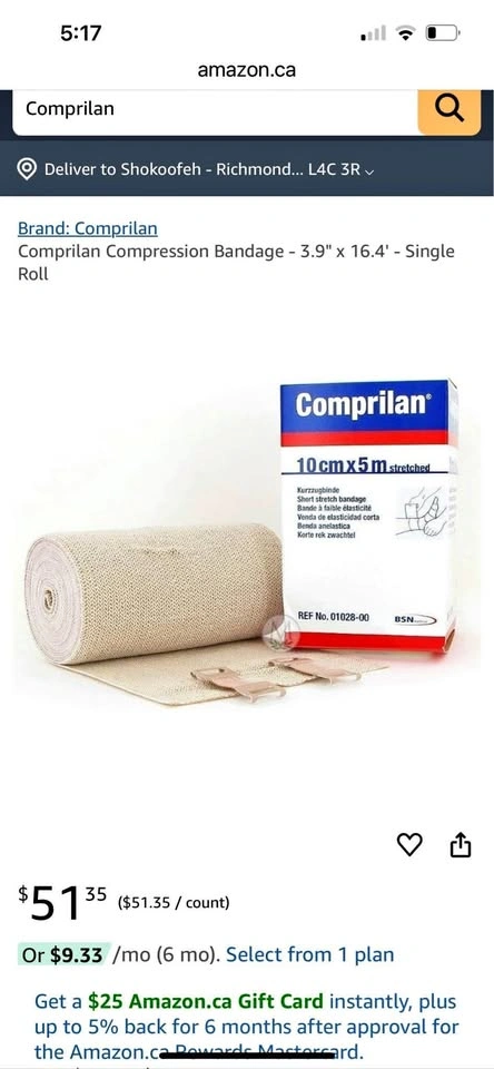 New in box/ BSN Medical 01028000 Comprilan Bandage