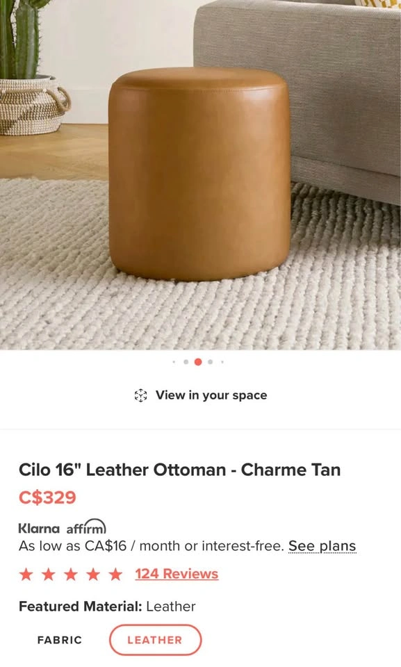 Leather Ottoman - photo 5