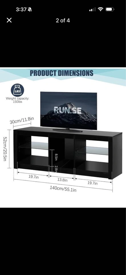 Black TV Stand - photo 2