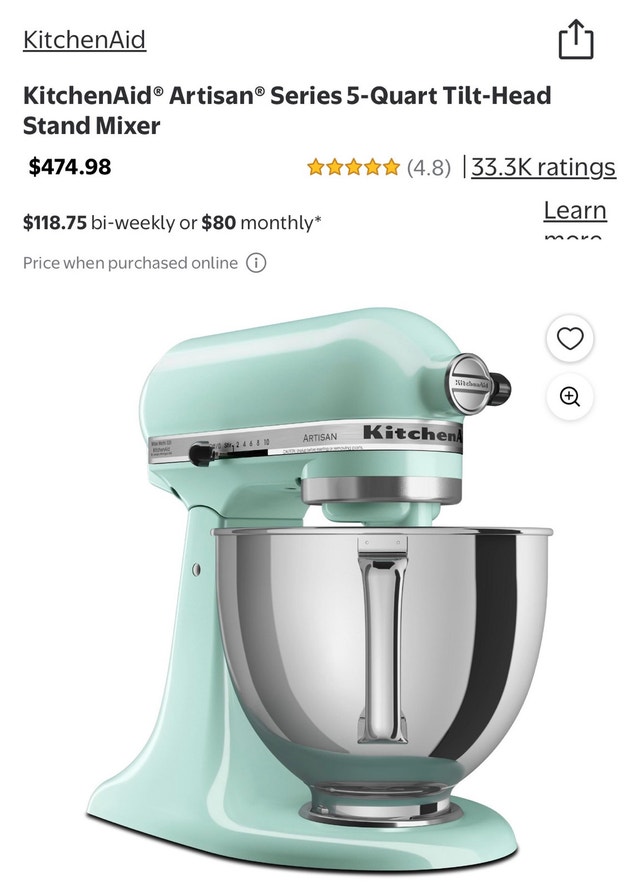 KitchenAid Artisan Series 5-Quart Tilt-Head Stand Mixer