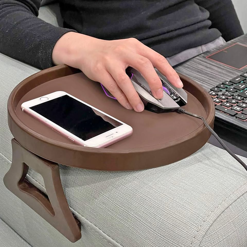Sofa Arm Clip Tray, Side Table for Remote Controls/Drinks