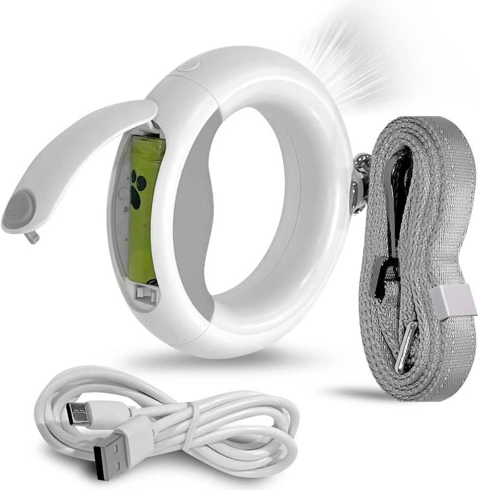 LED Dog Leash Adjustable Reflective Handsfree Poop Bag Dispenser - photo 2