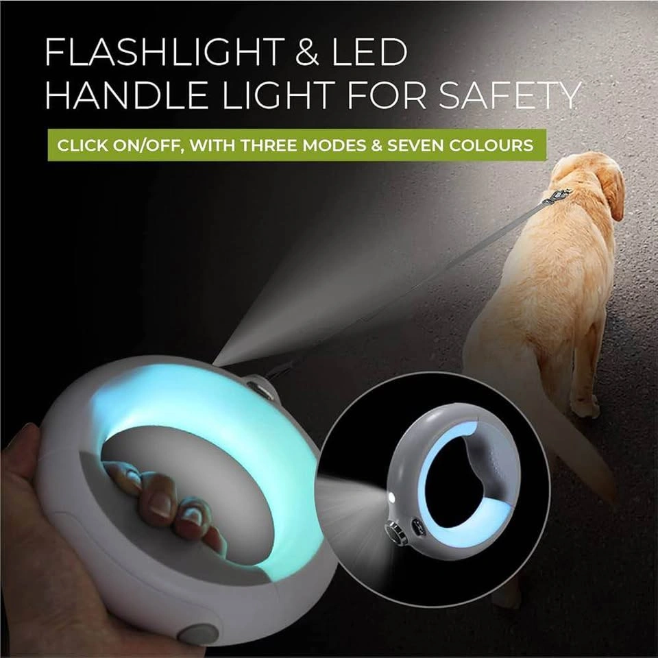 LED Dog Leash Adjustable Reflective Handsfree Poop Bag Dispenser - photo 5