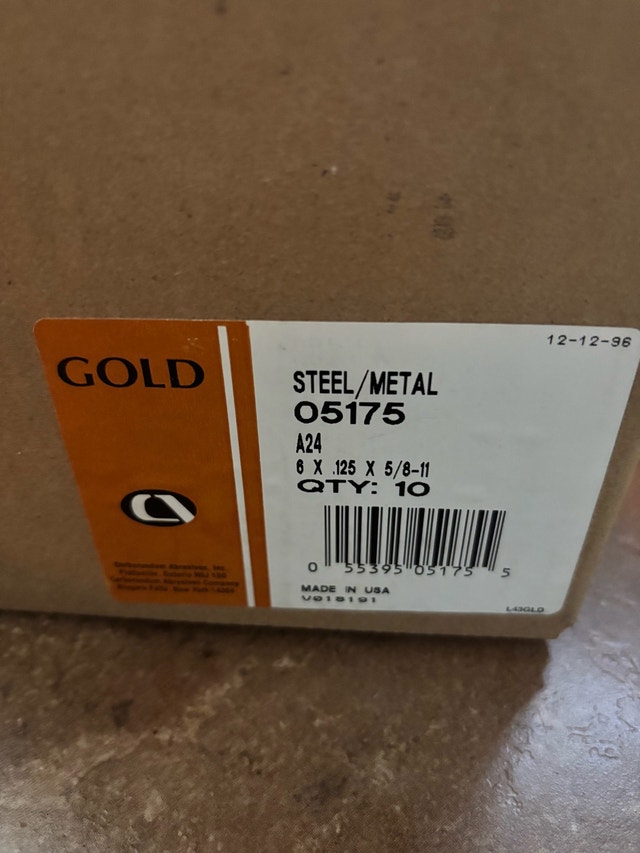 Gold Steel Metal Grinding Wheels 6x1/8 (10 count)