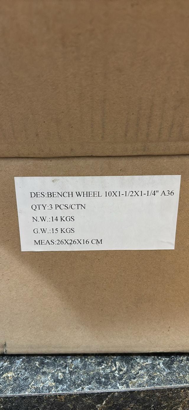 Bench Grinding Wheels 10x1-1/2x1-1/4 A36 Coarse 3 Pack - photo 2