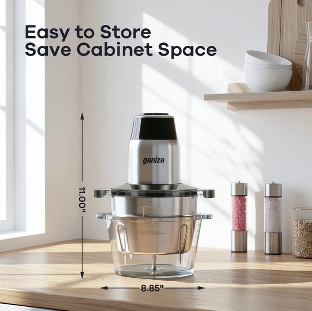 Electric Food Processor - Stainless Steel/Glass Bowls - photo 4