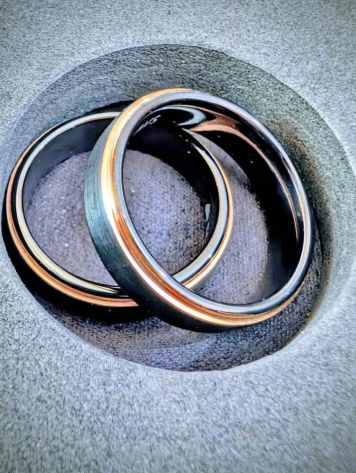 Men's Tungsten & 18K Gold ring