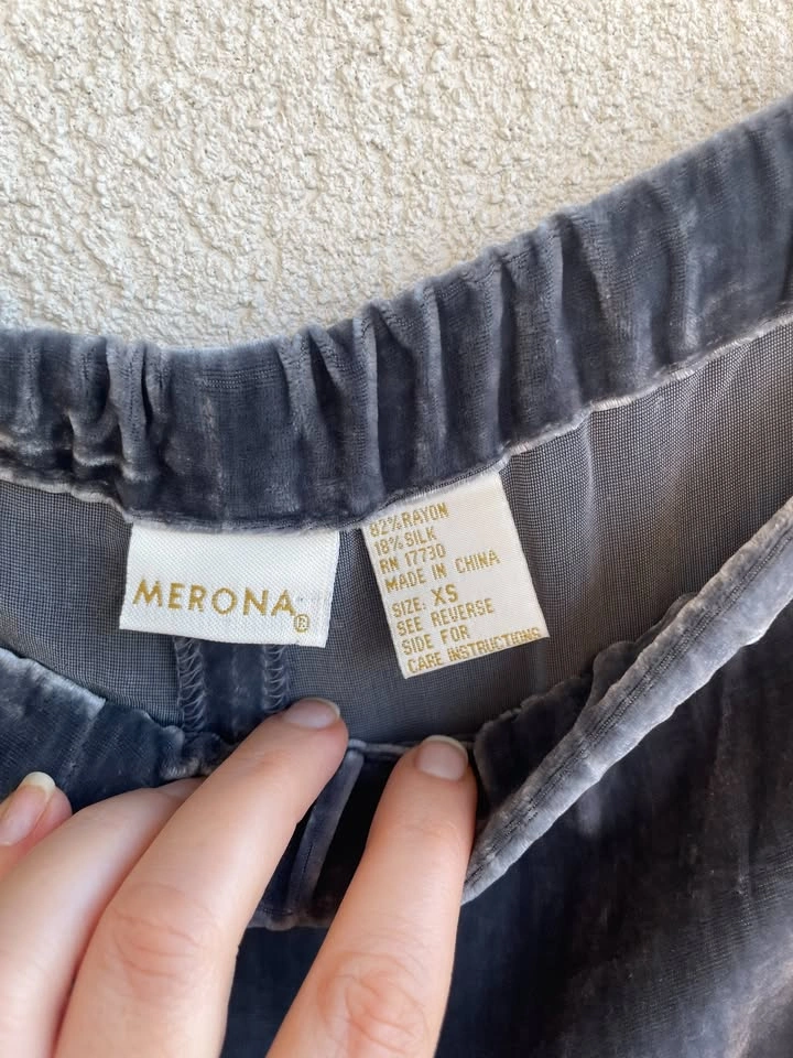 Size XS, Merona Rayon Silk Velvet Lounge Pants - photo 3