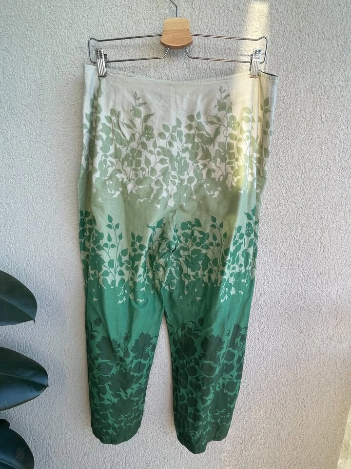 Size L, April Cornell 100% Cotton Floral Print Vintage Pants - photo 2