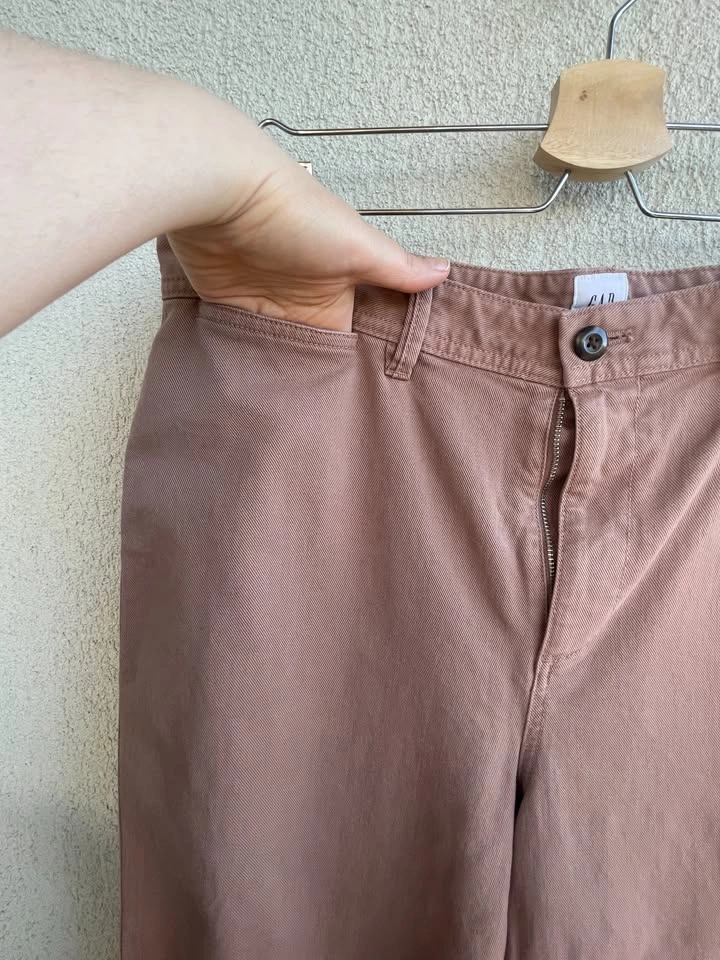 Size 16, GAP High Rise Wide Leg Crop Cotton Pants - photo 3
