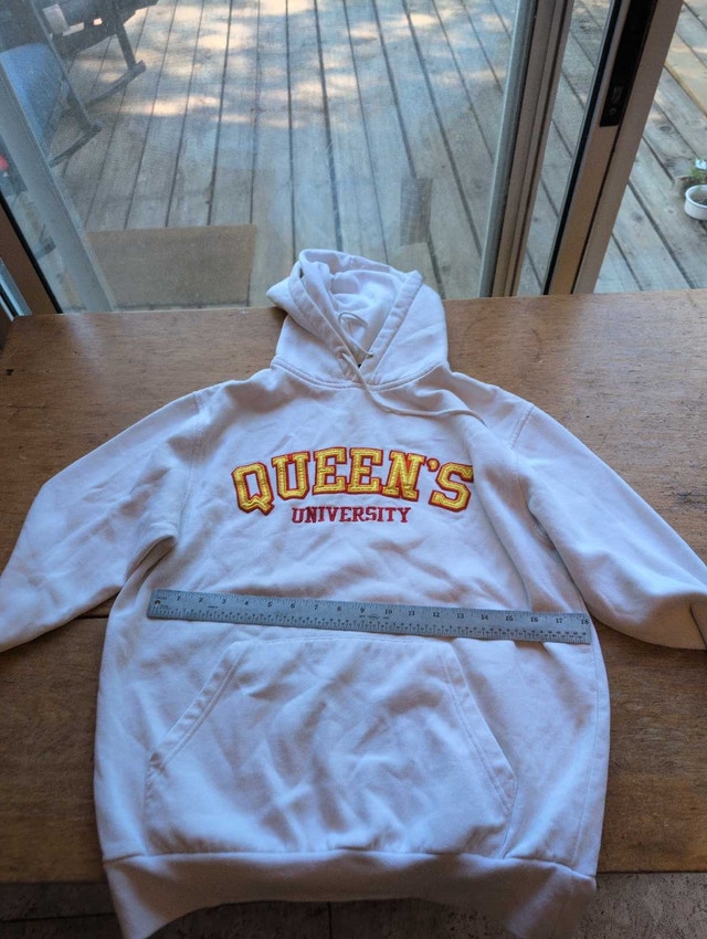 Champion Queen's University Hoodie white medium