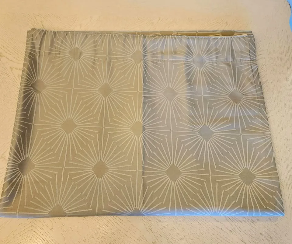 2 Room Darkening Curtain Panels with Diamond Sunburst Pattern