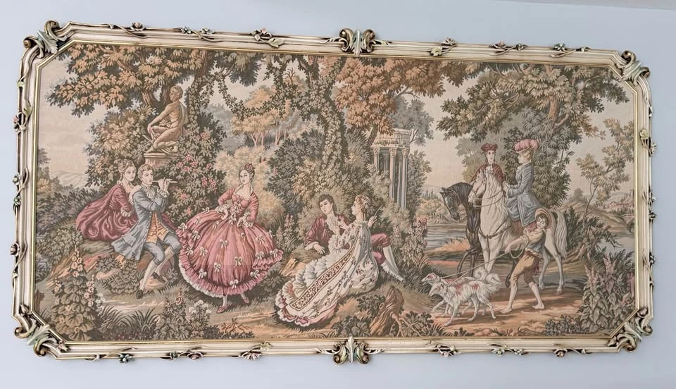 Authentic 6.5ft Italian Tapestry with Rococo Frame - photo 2