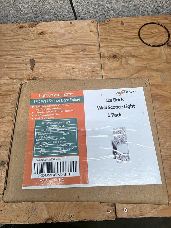 Jinzo Ice Brick LED Wall Sconce Light - New Sealed