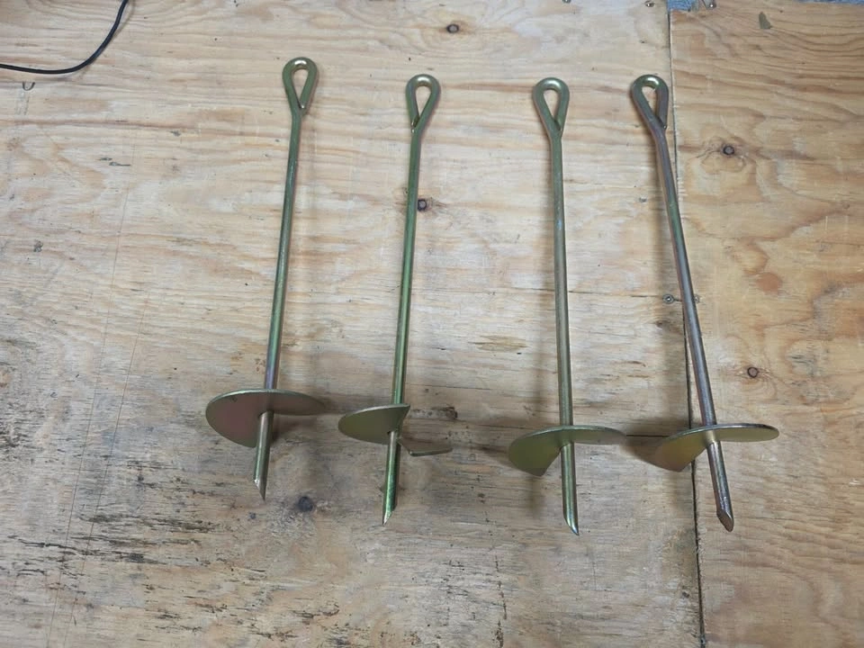 Set of 4 Heavy Duty Screw-In Ground Anchors / Earth Anchors - photo 2