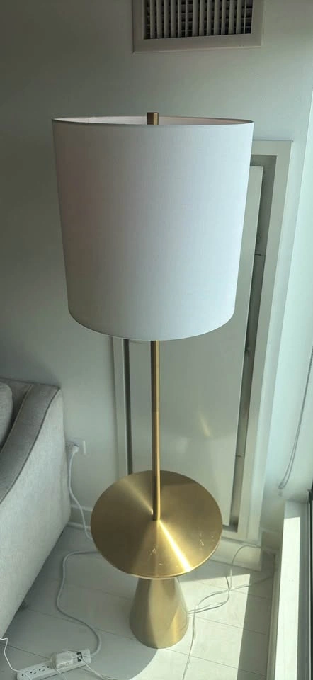 Modern Floor Lamp with Table Brass - photo 2