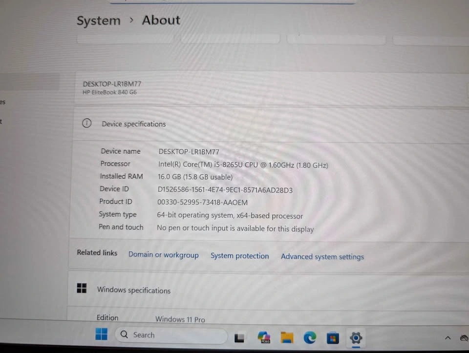 HP EliteBook 840 G6 Intel Core i5 16GB RAM 256GB SSD - photo 2
