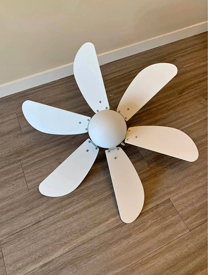 Compact White Turbo Swirl Ceiling Fan
