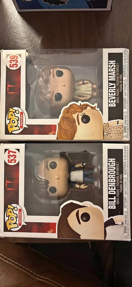 IT Bill Denbrough #537 and Beverly Marsh #539 Funko Pops