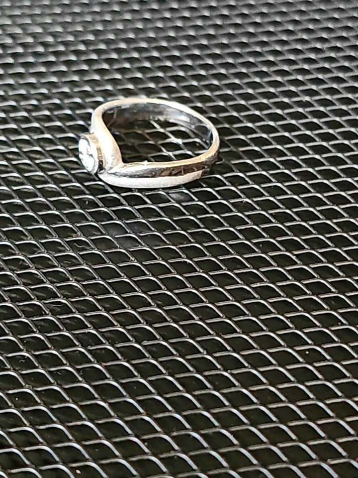 💍 S925 Sterling Silver Bezel-Set Bypass Ring ✨🤍 - photo 3