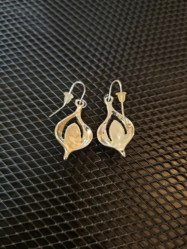 Cat’s Eye Yellow Stone Dangle Earrings - photo 2