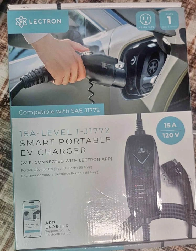 Lectron 15A Level 1-J1772 Smart Portable EV Charger