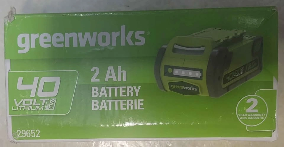 Greenworks 40V 2.0Ah Lithium Max Battery 29652 - photo 2